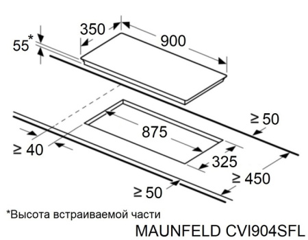 Варочная поверхность индукционная Maunfeld CVI904SFLBK LUX Inverter